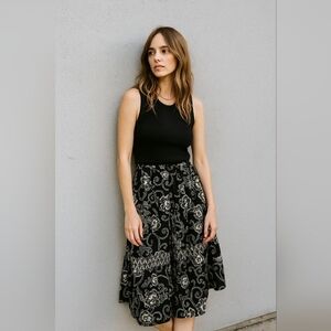 Vintage Ku De Ta Beaded Maxi Skirt Size XL Peasant Flared Boho 100% Rayon